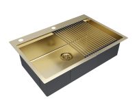 Комплект: Мойка KRONER-PRO 75 + ролл-мат PRO в цвет мойки PM707551-BG+R405-BG