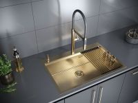 Комплект: Мойка KRONER-PRO 75 + ролл-мат PRO в цвет мойки PM707551-BG+R405-BG